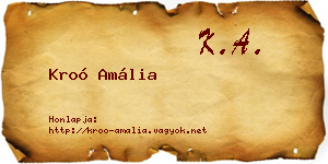 Kroó Amália névjegykártya